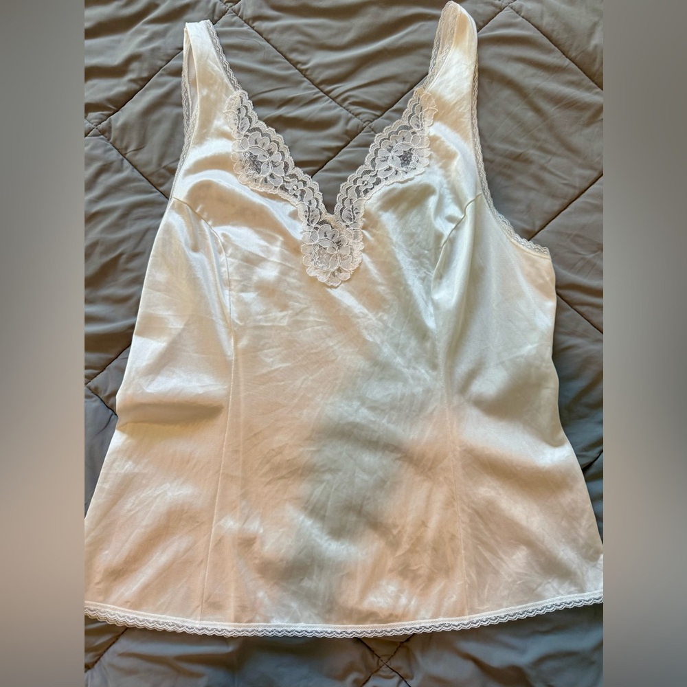 Deena Elegant While Lace Trim Chemise Size 38